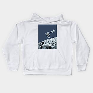 Spaceman by the moon Kids Hoodie